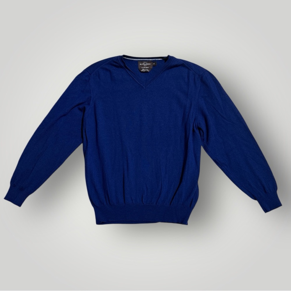 Black Brown 1826 Merino Wool Sweater Men's L Made in Italy V-Neck